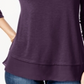 Top feminino de chiffon com bainha estilo &amp; co, roxo, tamanho extragrande