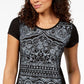 Camiseta feminina gráfica Style &amp; Co, preta, tamanho pequeno