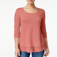 Top de chiffon feminino Style &amp; Co, rosa, tamanho X-S