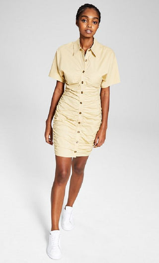 E agora este vestido feminino com botões frontais marrom tamanho grande