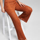 E agora esta calça flare feminina de crochê marrom tamanho pequeno