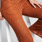 E agora esta calça flare feminina de crochê marrom tamanho pequeno