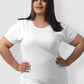 E agora esta camiseta feminina canelada plus size branca tamanho 2X