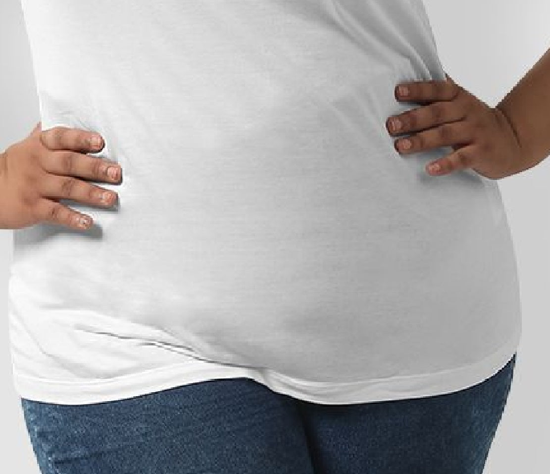 E agora esta camiseta feminina canelada plus size branca tamanho 2X