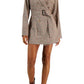 Vestido Blazer Xadrez Infantil Kit &amp; Sky Marrom Tamanho Médio