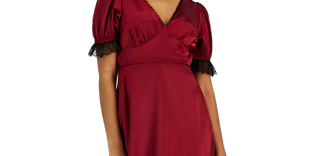 Vestido de festa e coquetel com acabamento em renda de cetim feminino Kit &amp; Sky, tamanho XX-S