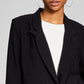 E agora este blazer feminino texturizado de um botão, tamanho grande, preto, tamanho médio