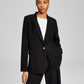 E agora este blazer feminino texturizado de um botão, tamanho grande, preto, tamanho médio