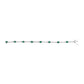 10K White Gold Oval Green Emerald & Diamond Alternating Link Bracelet