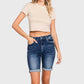 Petra153 - High Rise Bermuda Shorts With Cuffed Hem