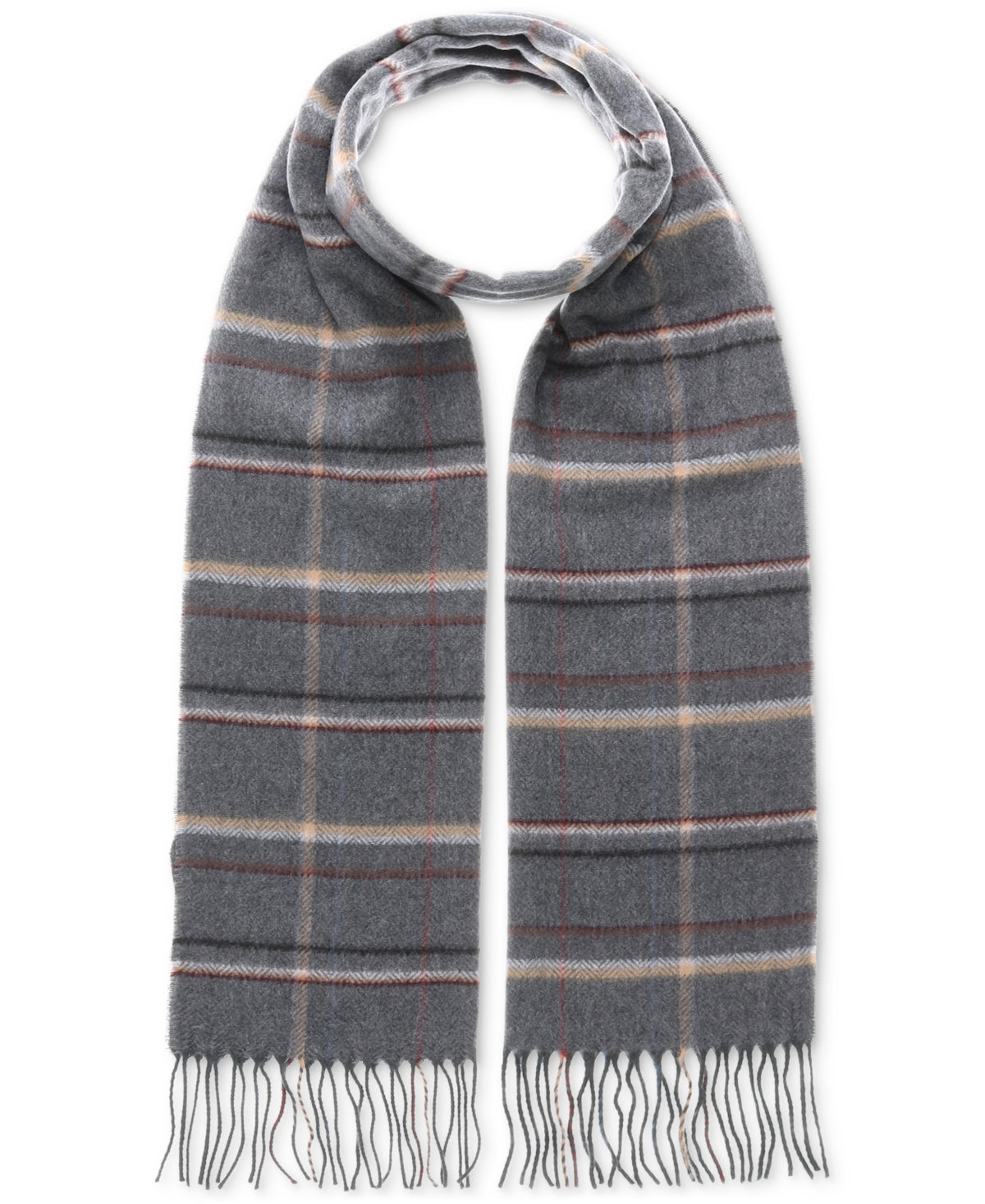 Cachecol masculino de cashmink estampado V. Fraas, cinza, tamanho regular