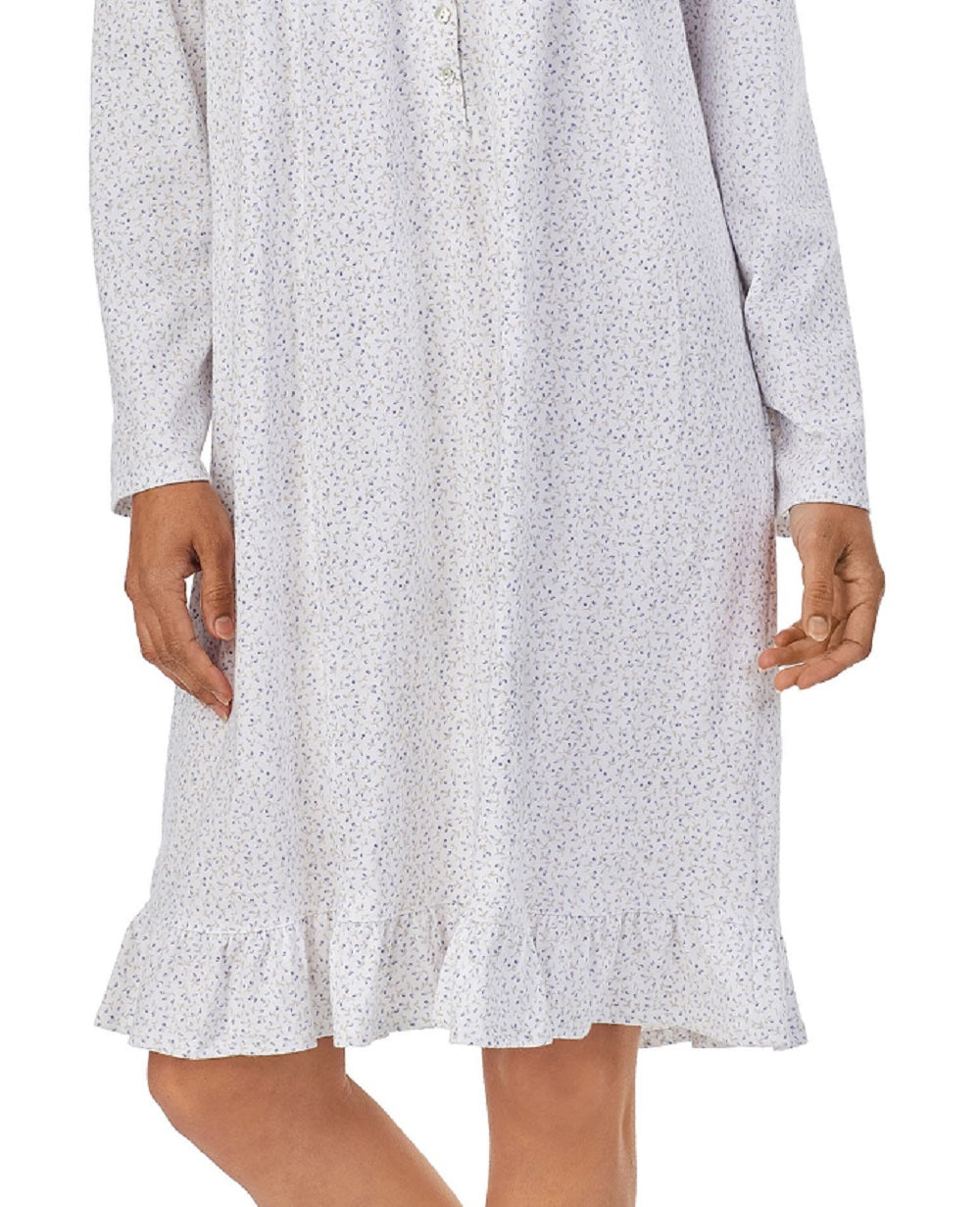 Camisola Eileen West Feminina em Jersey com Acabamento em Renda e Algodão, Branca, Tamanho Grande