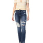 Judy Blue - MID RISE CONTRAST DESTROY SLIM BOOTCUT JEAN