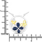 1.41 Carat Genuine Blue Sapphire and White Topaz .925 Sterling Silver Pendant