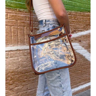 Jen &amp; Co. - Bolsa transversal feminina Posie transparente