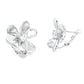 Cubic Zirconia Flower Earrings Sterling Silver