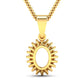 0.13 Carat Genuine White Diamond 14K Yellow Gold Semi Mount Pendant - holds 8x6mm Oval Gemstone