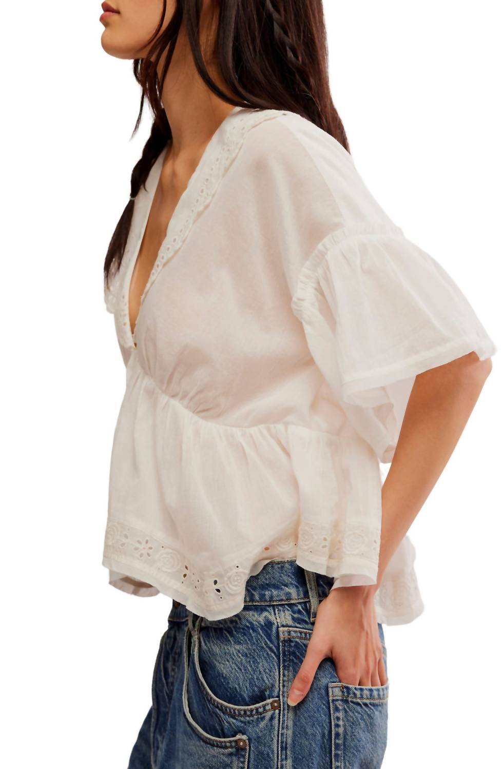 Free People - Elle Cutwork Top