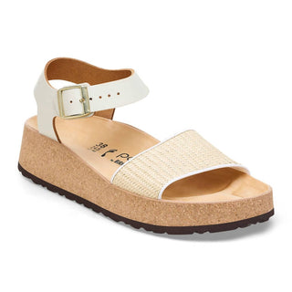 Birkenstock - Sandálias femininas de couro Glenda Raffia - Médias/Estreitas