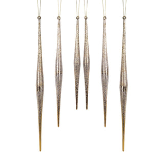 Gold and Silver Ombre Drop Ornament (Set of 6)