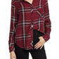 Rails Women's Hunter Plaid Button-Up Shirt in Sangria Black White, Size Medium
