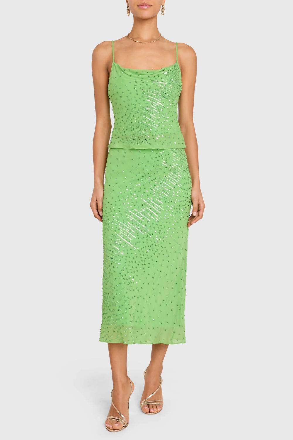 Amanda Uprichard - Noella Sequin Chiffon Bias Skirt