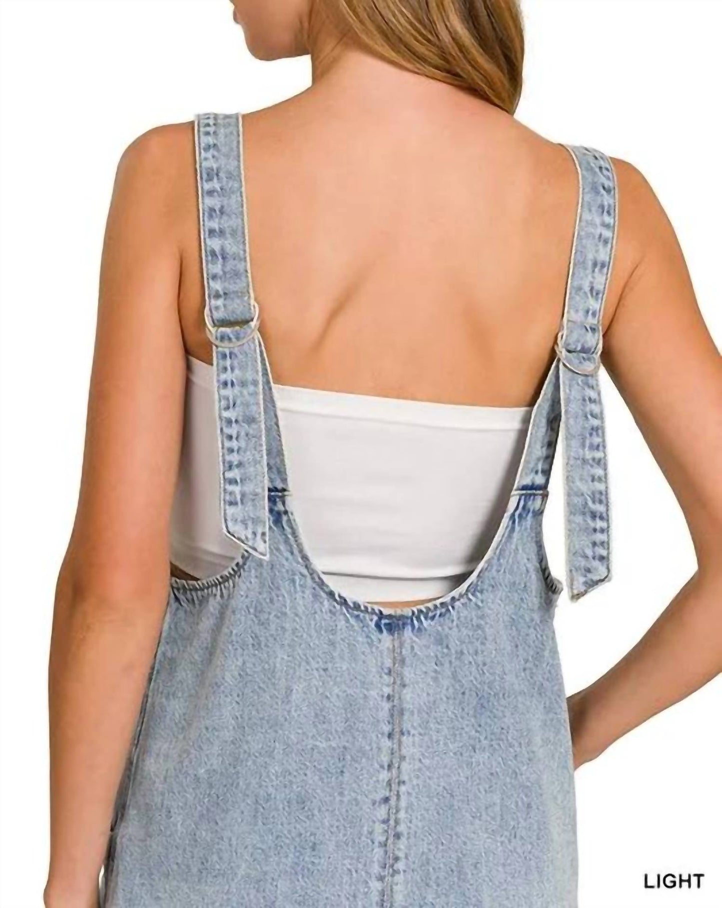 Trendsi - Zenana Denim Overall Mini Dress