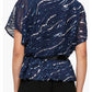 Alex Evenings - Short Sleeve Blouson Blouse with Tie Belt
