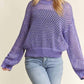 Trendsi - Adora Round Neck Lurex Crochet Top