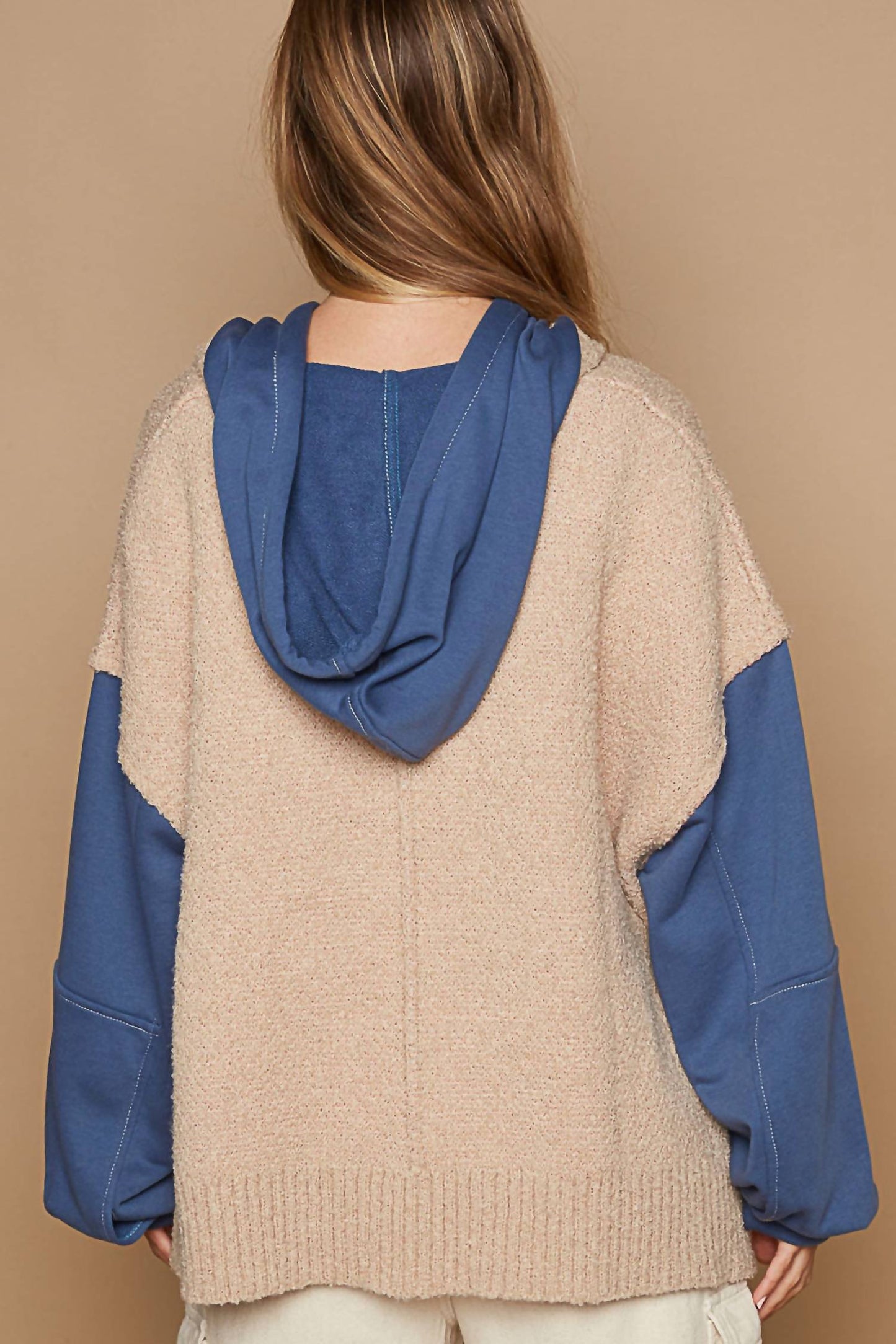 Pol - FLOWER PATTERN HOODED TOP