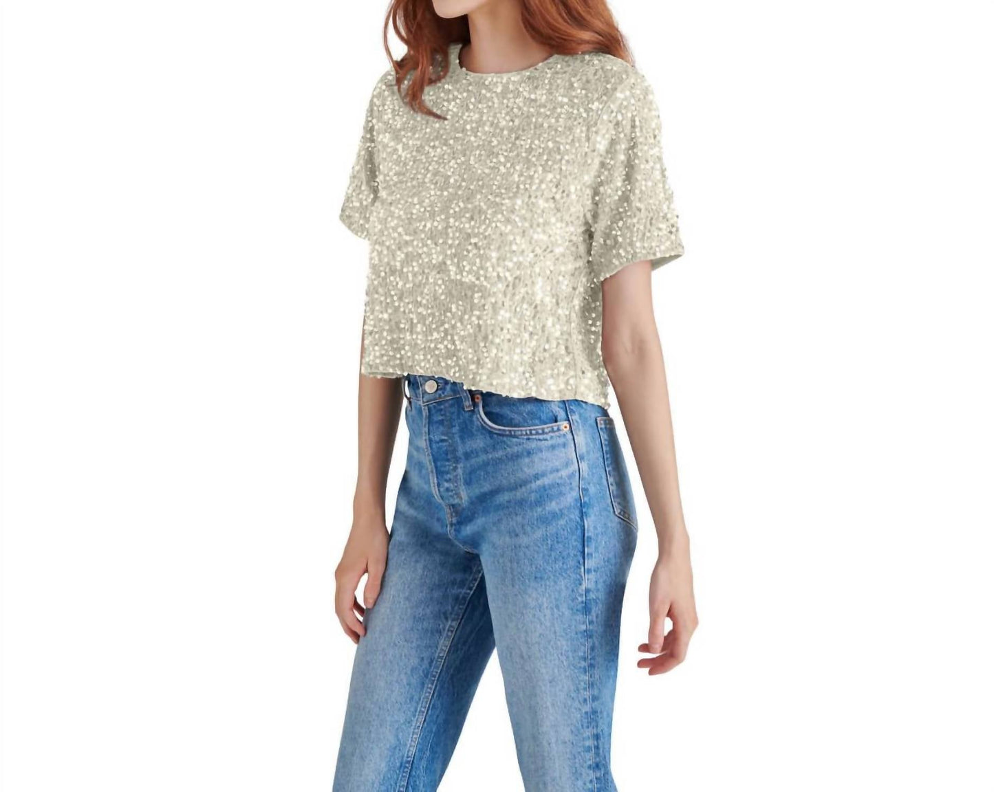 Steve Madden - Cressa Sequin Short Sleeve Top