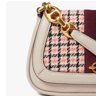 Kate Spade Gramercy Bolsa de Ombro Pequena Xadrez Sarja Listrada Racing