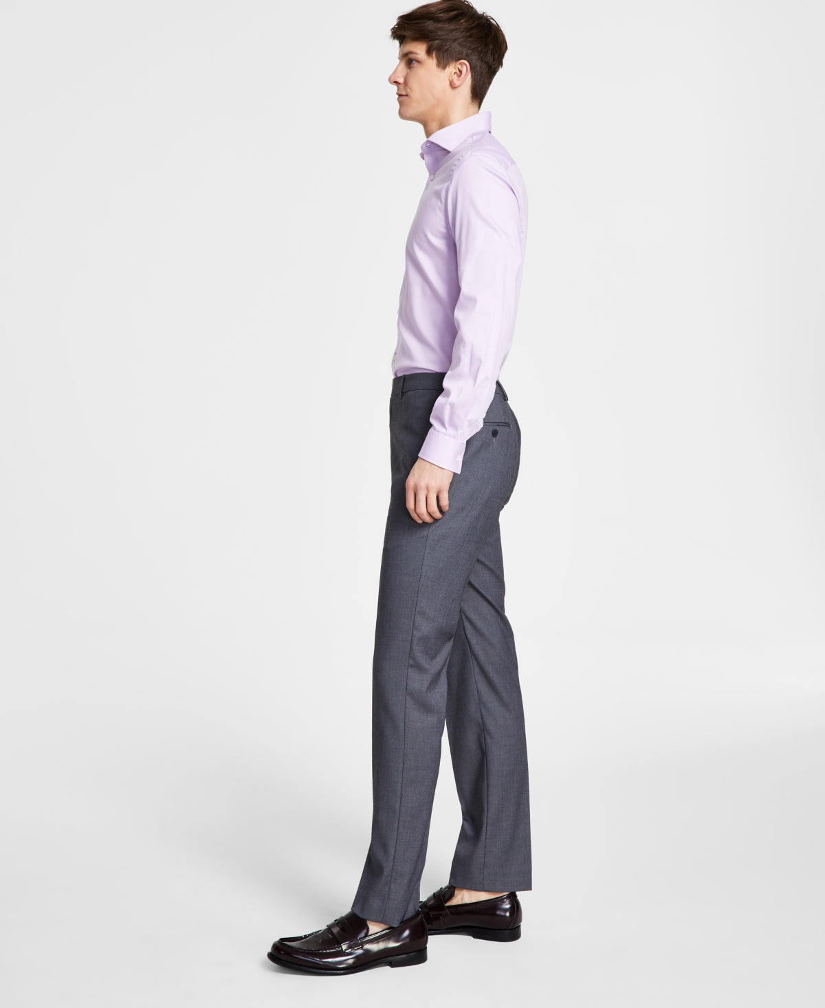 Calça social slim fit masculina Calvin Klein cinza tamanho 32x30