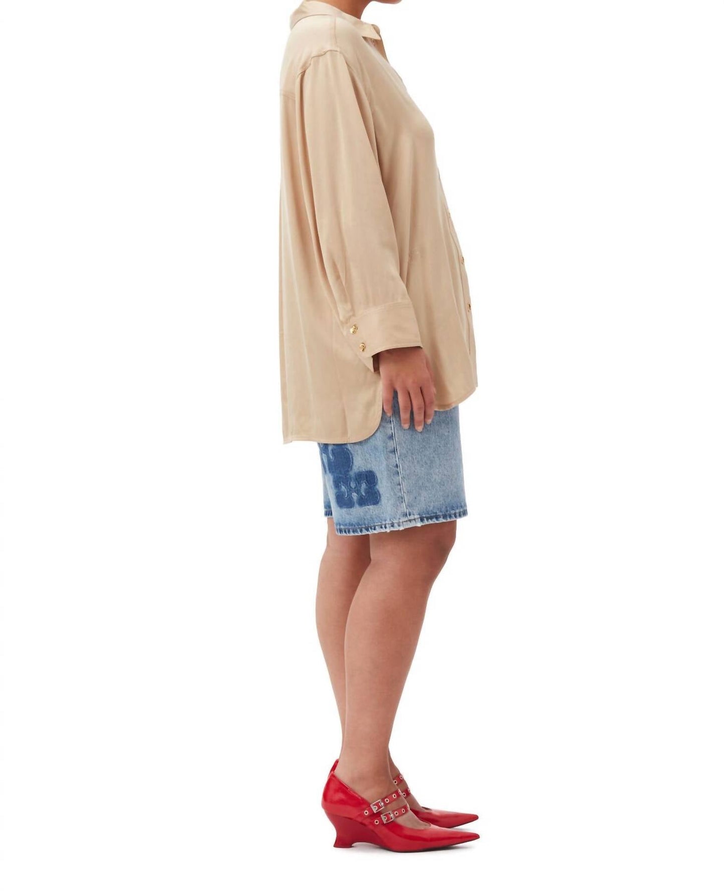 Ganni - Washed Satin Shirt