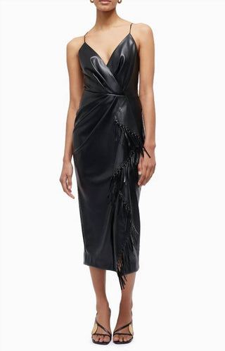 Simkhai - Carlee Fringe Detail Faux Leather Dress