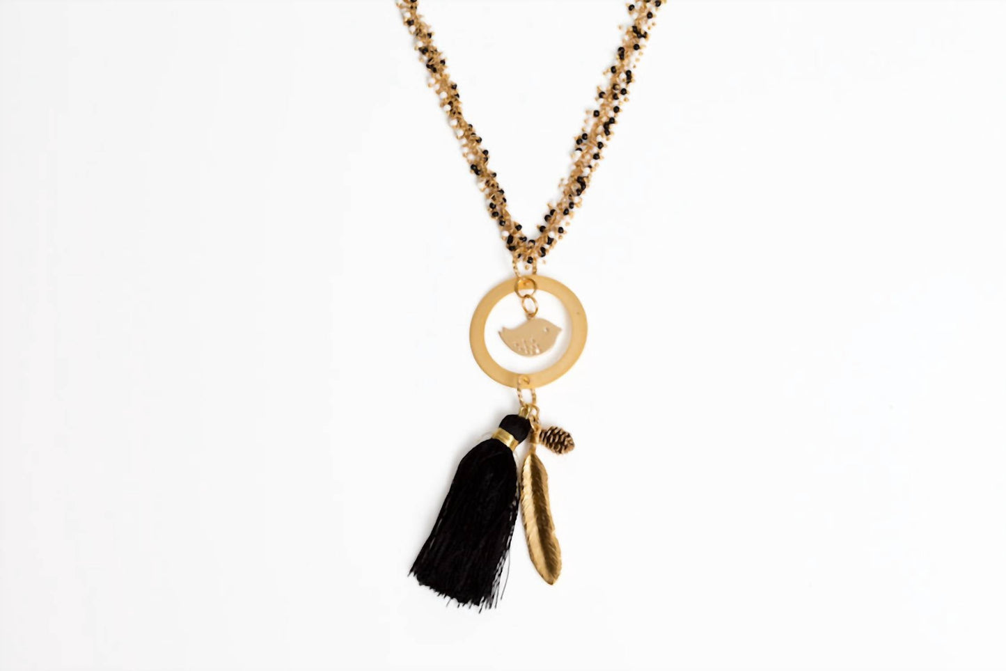 Avenue Chic - Women's Tassel Bird Necklace