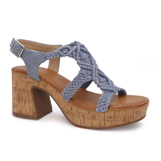 Yoki - Women's Chunky Cork Heels With Crochet Sandals