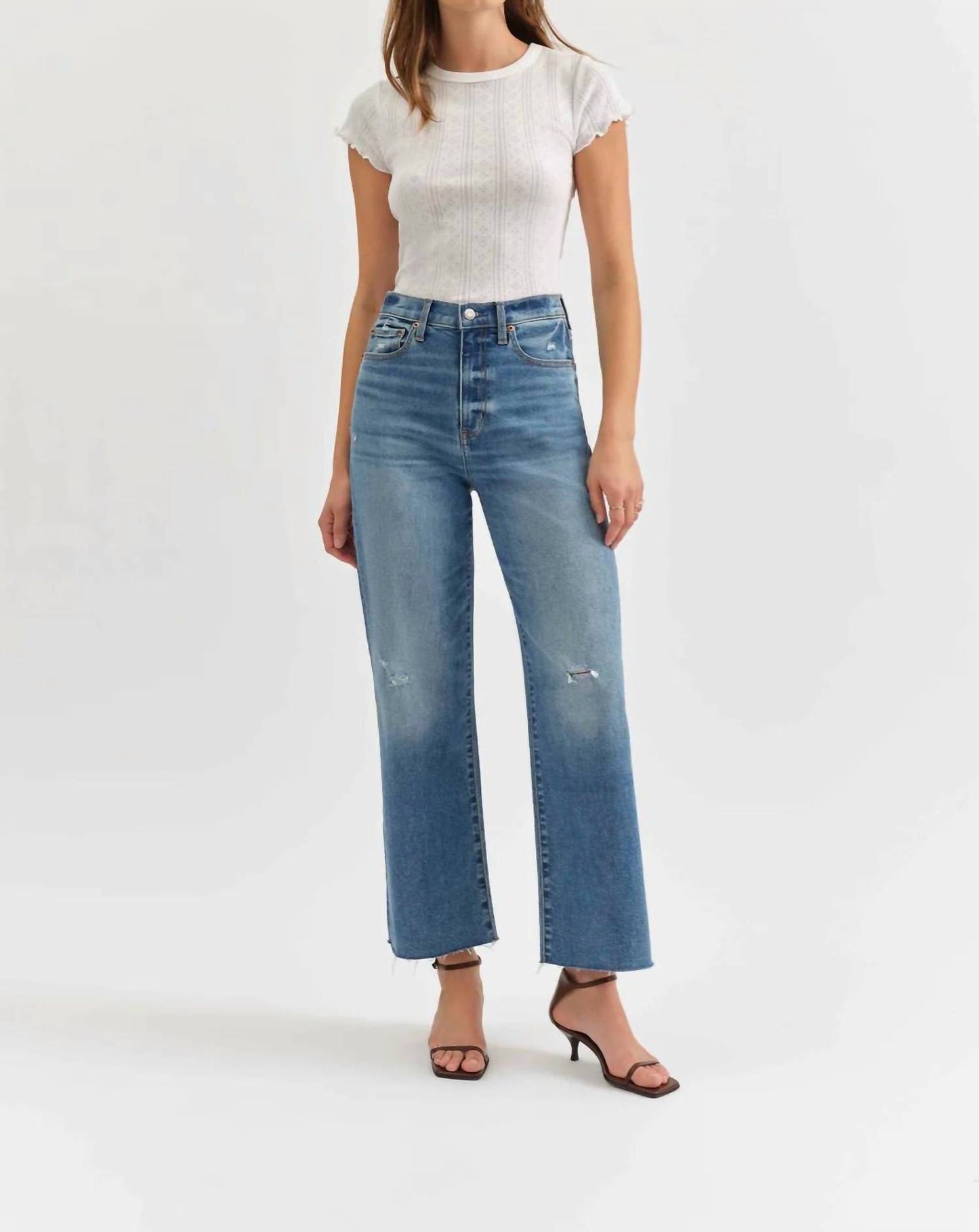 Daze - Pleaser High Rise Wide Leg Ankle Jean