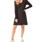 Atm - LONG SLEEVE V SLUB DRESS