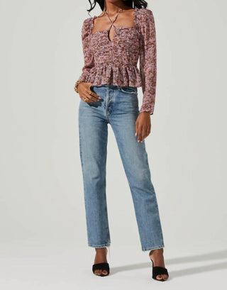 Astr - Toni Strappy Peplum Top