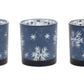 Frosted Votive Candle Holder with Snowflake Design (Set of 3)