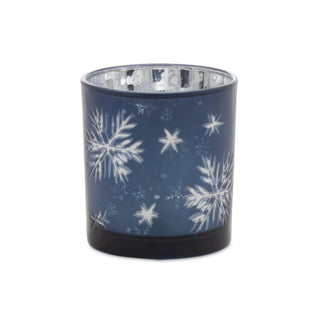 Frosted Votive Candle Holder with Snowflake Design (Set of 3)