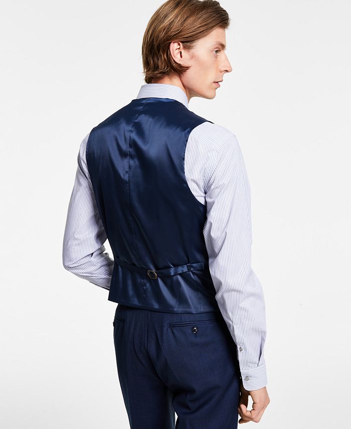 Colete Calvin Klein Masculino X Fit Slim Fit Stretch Birdseye Azul Tamanho P