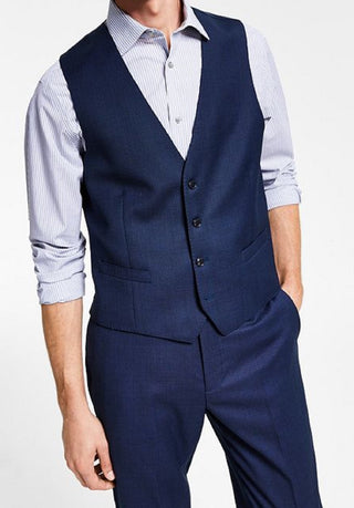 Colete Calvin Klein Masculino X Fit Slim Fit Stretch Birdseye Azul Tamanho P