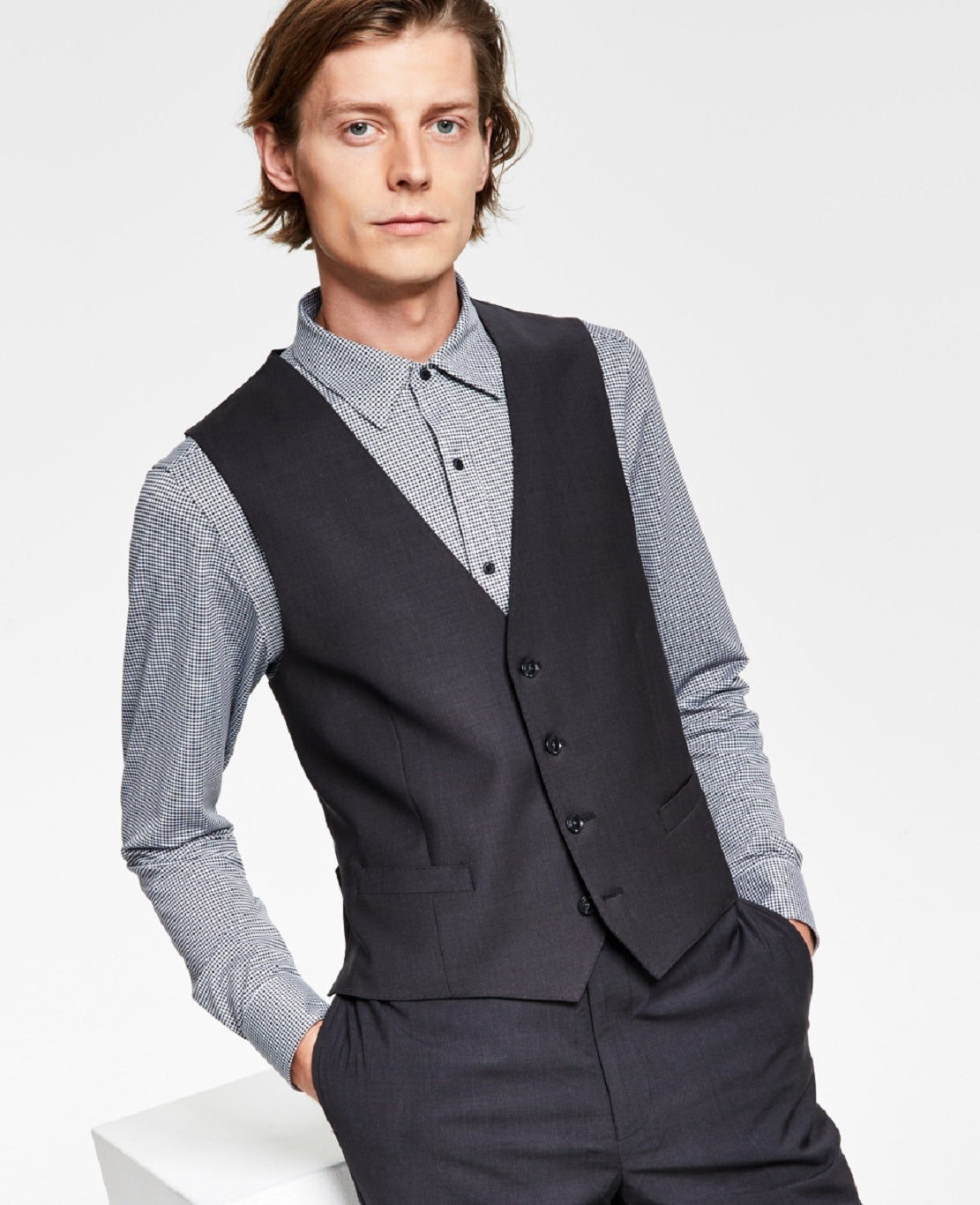 Colete Calvin Klein X Fit Stretch Solid Masculino Preto Tamanho P