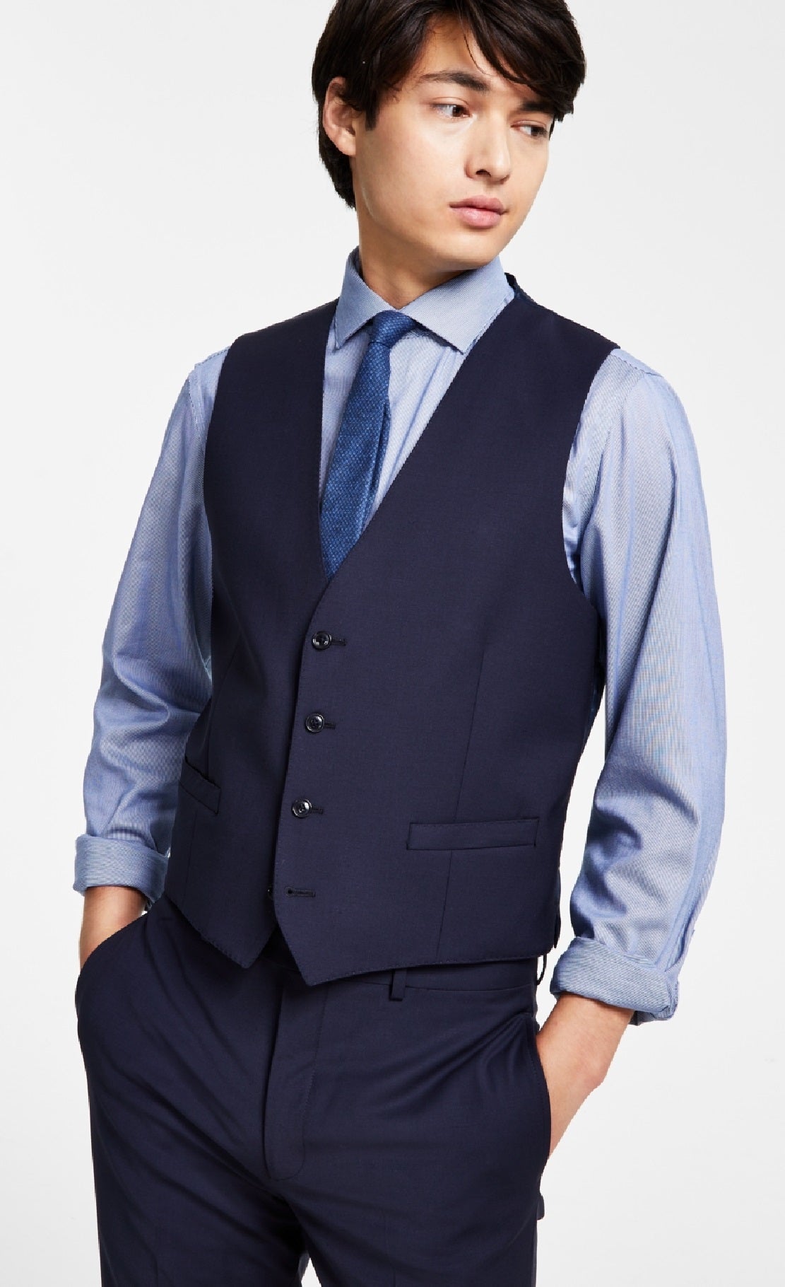 Colete Calvin Klein X Fit Stretch Solid Masculino Azul Tamanho Grande