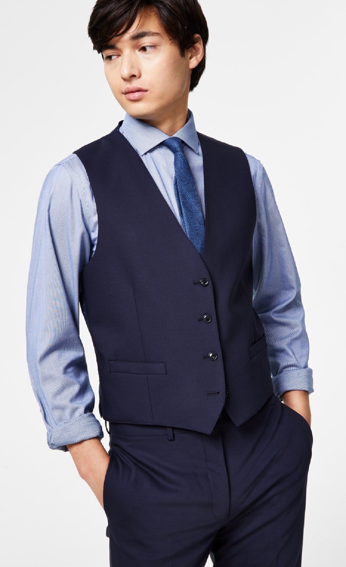 Colete Calvin Klein X Fit Stretch Solid Masculino Azul Tamanho Grande