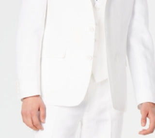 Bar III Men's Slim Fit Linen Suit Jackets White Size 38