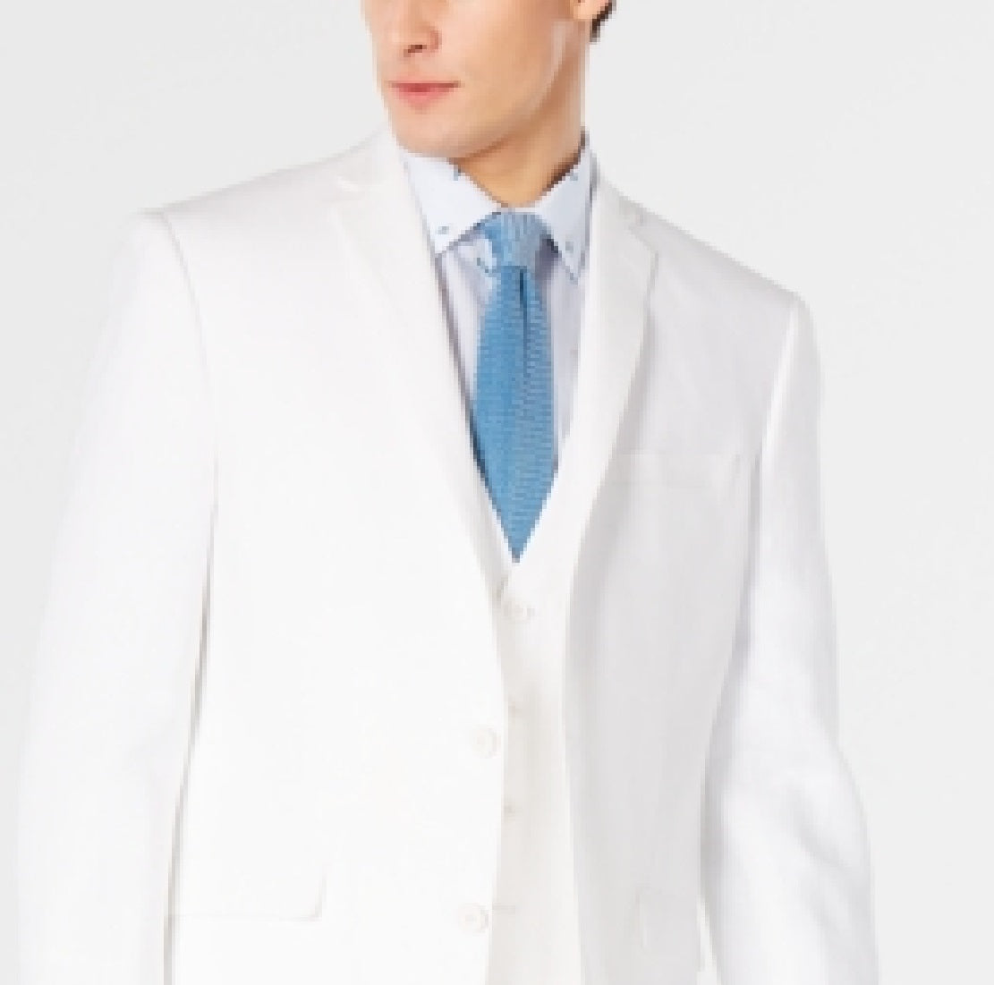 Bar III Jaqueta de linho slim fit masculina, branca, tamanho 42