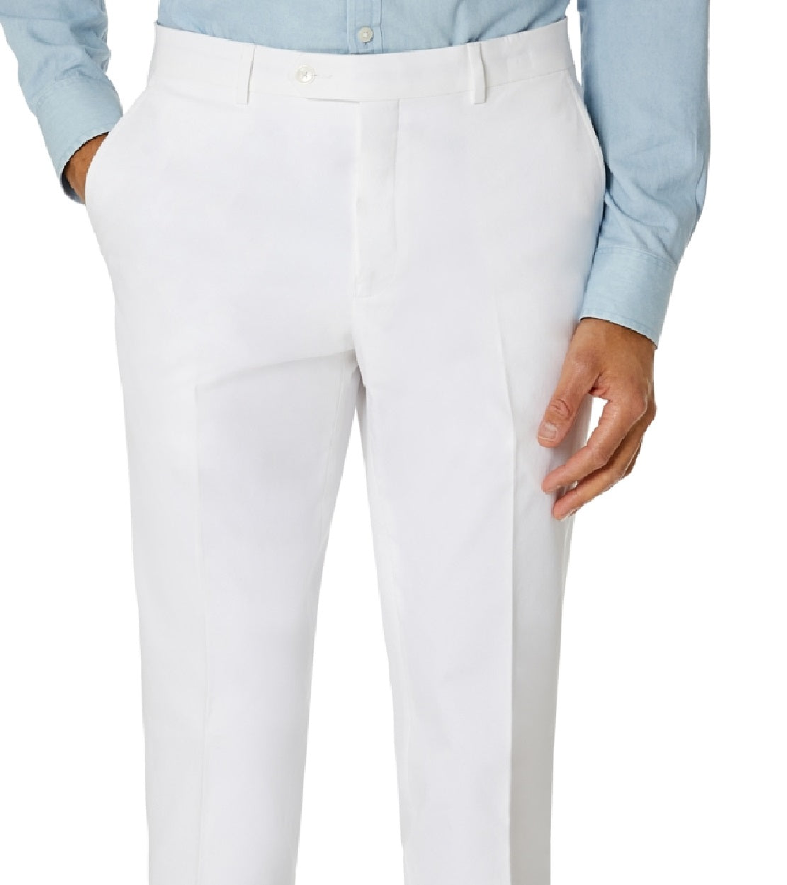 Tommy Hilfiger Masculino Modern Fit Th Flex Stretch Chambray Terno Calça Separada Branca Tamanho 33X32